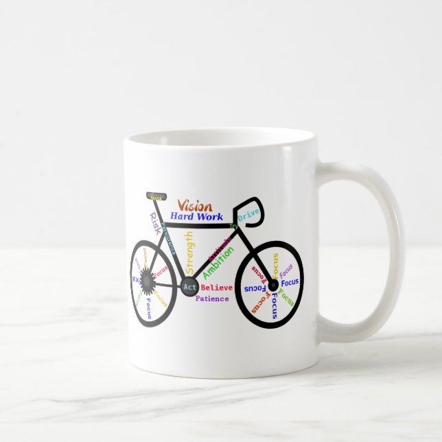 Mug Motivational Bike, Cycle, Vélo, Mots Sport (Droite)