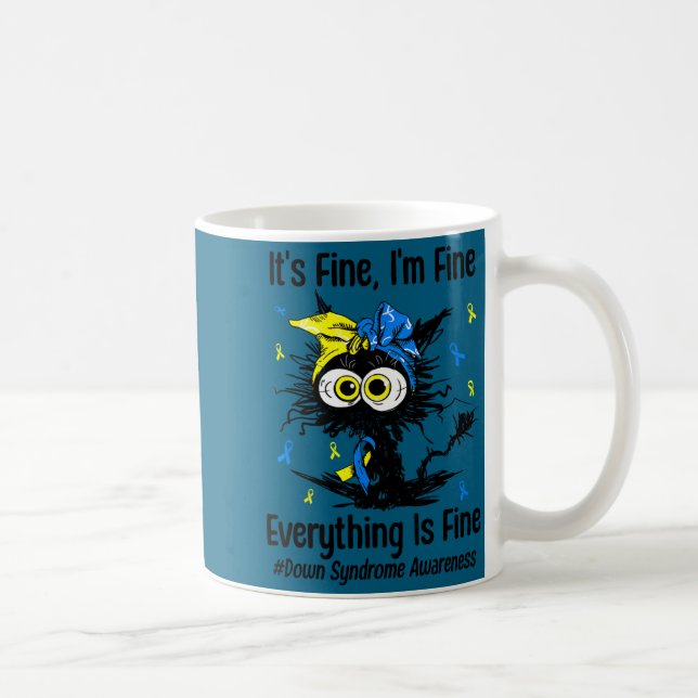 Mug Motivational down syndrome awareness cat t21 (Droite)