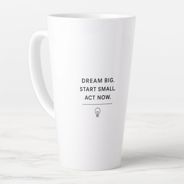 Mug Motivationnel - Dream Big. Commencez Petit. Ag (Angle gauche)