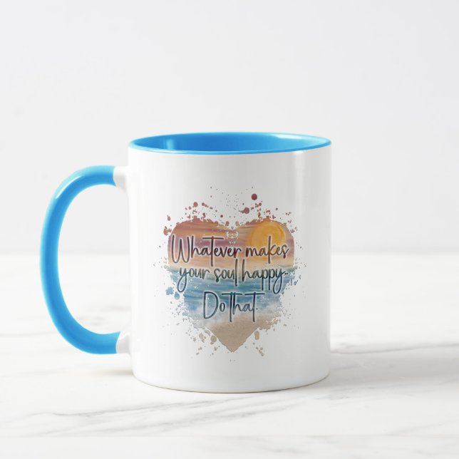 Mug Motivationnel, Inspirationnel, Sunset Beach Heart (Gauche)