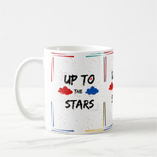 Mug Motivationnel "jusqu'aux étoiles" Coloré avec étoi