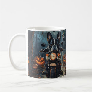 Mug Moto à cheval Boston Terrier Halloween effrayant