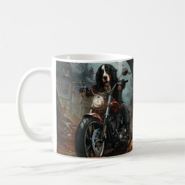 Mug Moto bernois d'équitation Halloween effrayant (Gauche)