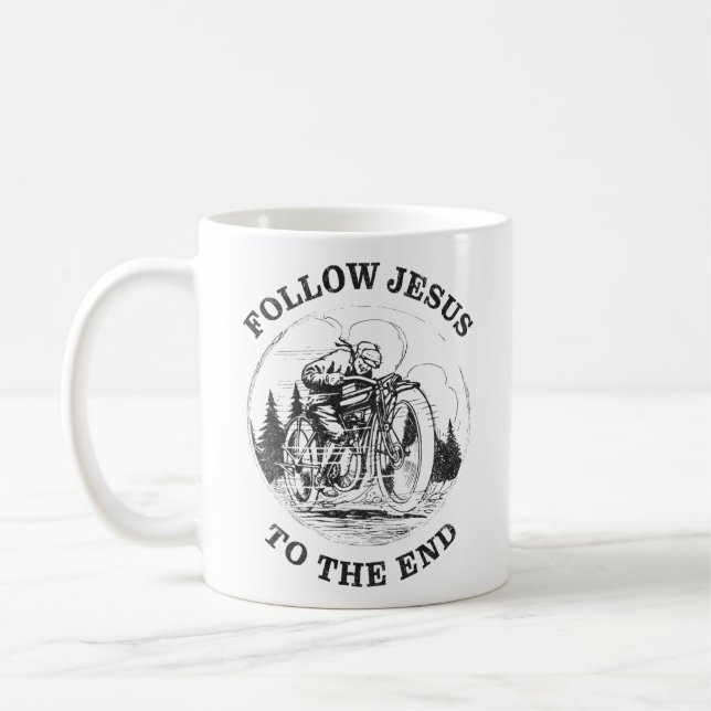 Mug Moto Christian Faith : Suivez Jesus Biker (Gauche)