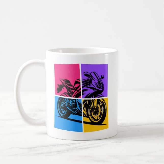 Mug Moto de sport Pop Art (Gauche)
