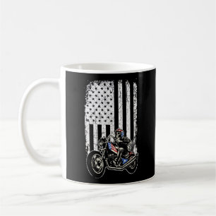 Mug Moto vintage - Détaillé Avec Drapeau Américain