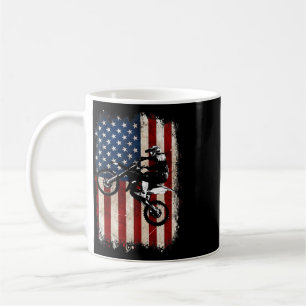 Mug Motocross moto cross drapeau américain 4 juillet