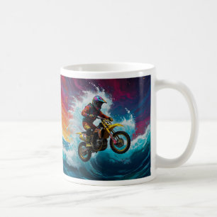 Mug Motocross Rider Racing the Waves