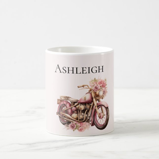 Mug Motocyclette florale rose   (Centre)