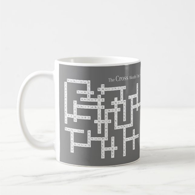 Mug Mots croisés Puzzle Semantique Humour gris (Gauche)