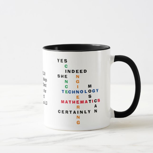 Mug Mots-croisés STEM Motivationnelles Femmes (Droite)