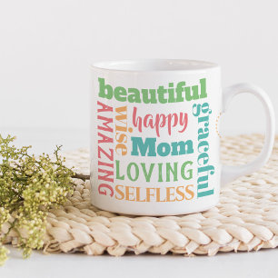 Mug Mots d'amour pour maman - jolie typographie multic