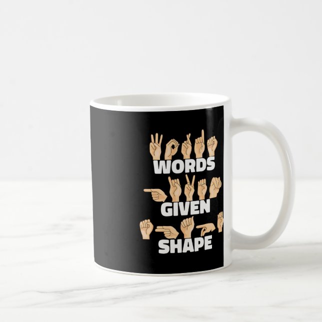 Mug Mots donnés forme ASL American Sign Language (Droite)