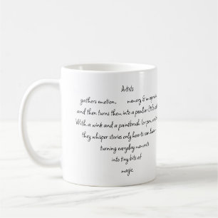 Mug Mots du cœur expliquant et Artiste Art fantaisiste