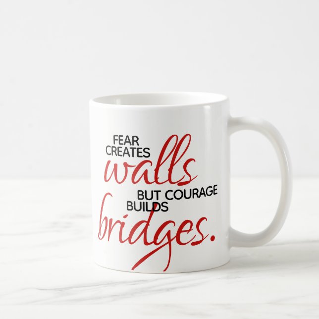 Mug Mots Inspirants Courage Construit Des Ponts (Droite)