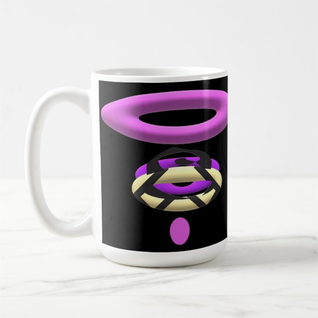 Mug Mots-messages fous avec art moderne noir violet (Gauche)