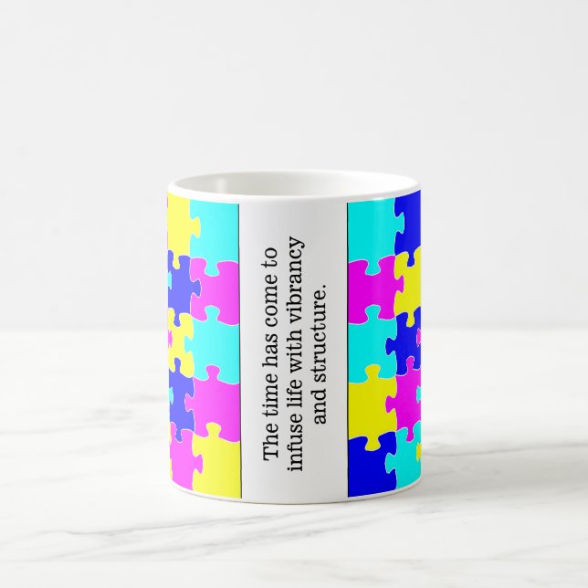 Mug Mots Motivationnels & Pièces de puzzle colorées (Centre)