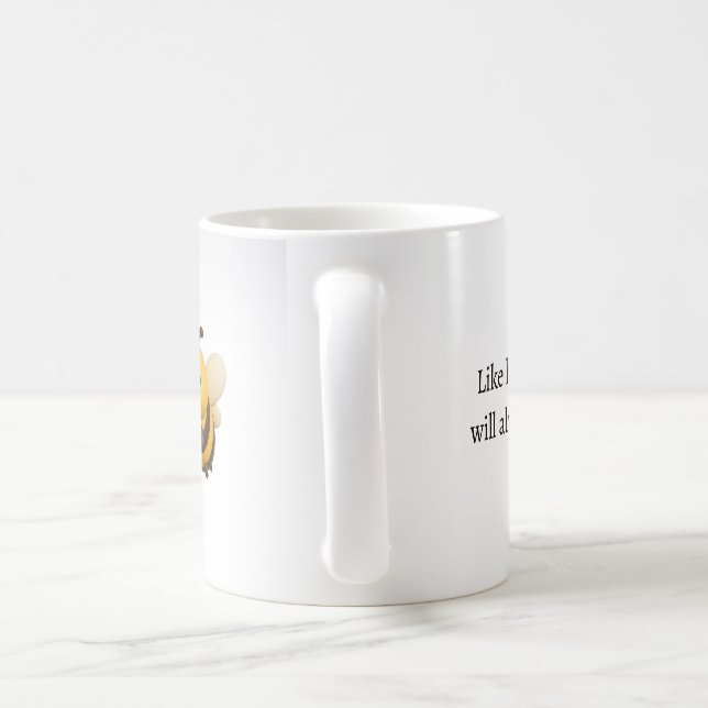 Mug Mots personnalisés simples d'abeille jaune (Poignée)