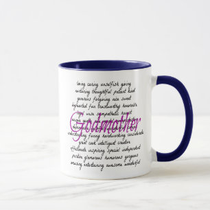 Mug Mots pour Godmère avec Bleu Rim
