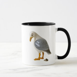 Mug mouette jette un oeil sur sa fiente.