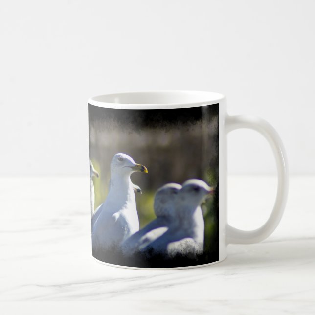 Mug Mouette sur une frontière noire (Droite)