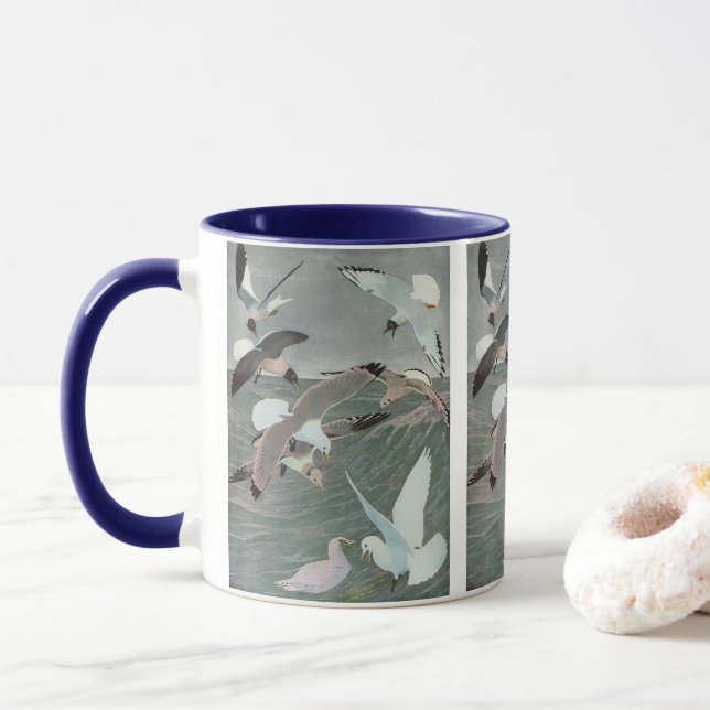 Mug Mouettes au-dessus des vagues de l'océan par Louis (Avec donut)