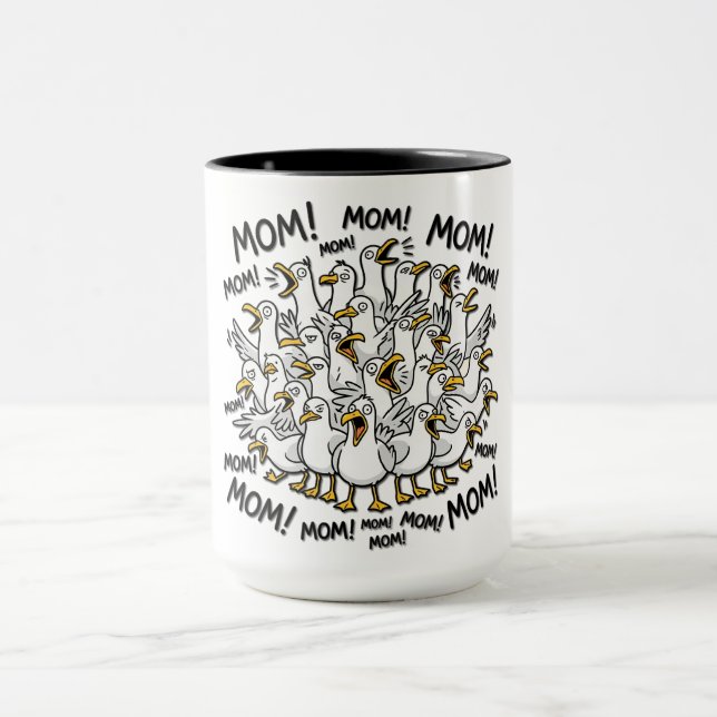 Mug Mouettes drôles appelant maman (Centre)