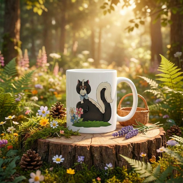 Mug Moufette avec des fleurs (Créateur téléchargé)