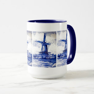 Mug Moulin à vent de bleu de Delft