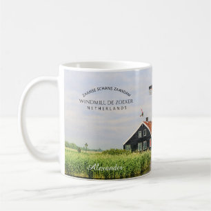 Mug Moulin à vent de Zaanse Schans aquarelle néerlanda