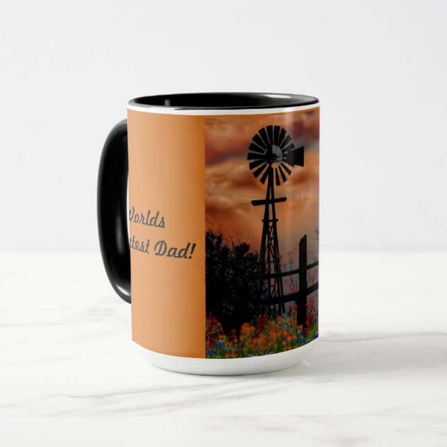 Mug Moulin À Vent Et Lune Orange (Devant gauche)
