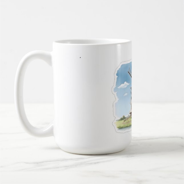 Mug Moulin à vent silencieux dans les champs – Douce a (Gauche)