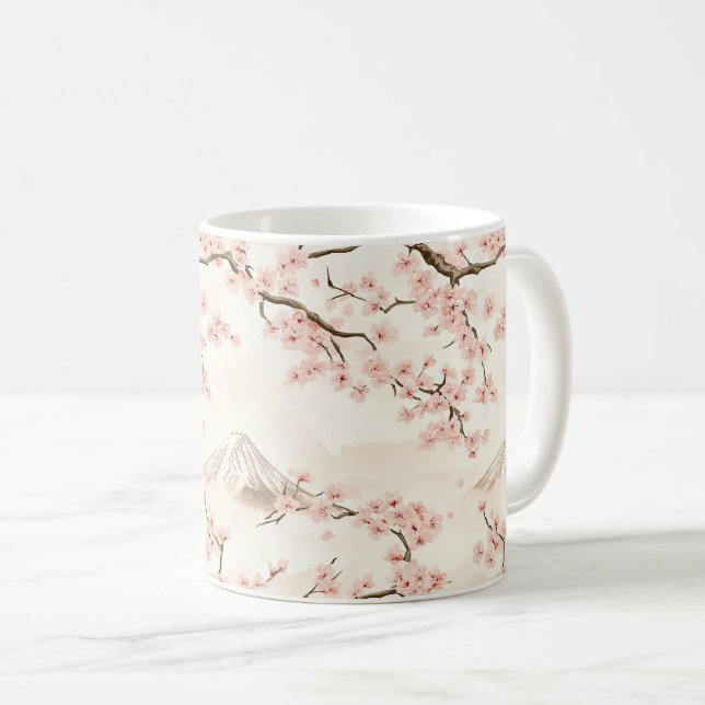 Mug Mount Fuji with Cherry Blossoms – Japanese (3) (Devant droit)