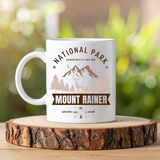 Mug Mount Rainier Wilderness Deer Graphic  (Créateur téléchargé)
