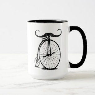 Mug Moustache antiquaire à vélo à grande roue
