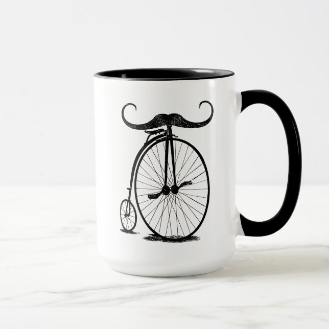 Mug Moustache antiquaire à vélo à grande roue (Droite)