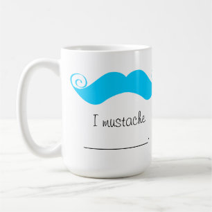 Mug Moustache bleue personnalisée Stache de guidon