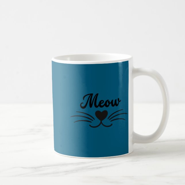 Mug Moustache et barbe de chat Kitty Meow drôle  (Droite)