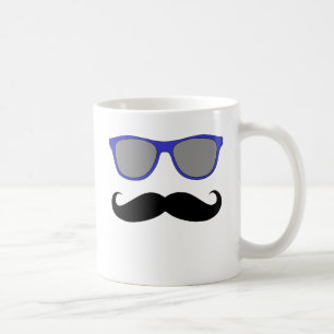 Mug Moustache et humeur bleue de lunettes de soleil