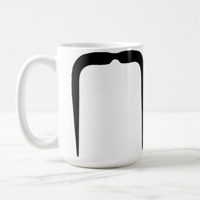 Mug Moustache Manchu de Fu dans le noir (Gauche)