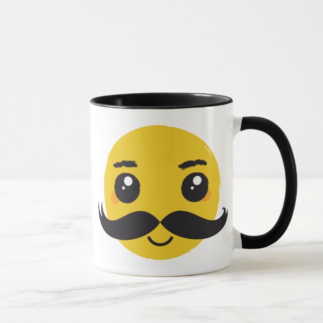 Mug Moustache Mignonne Souriante (Droite)