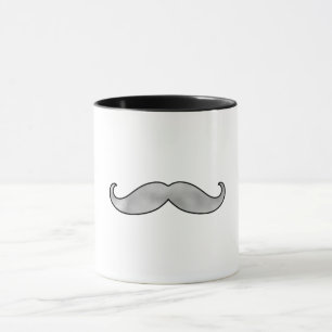 Mug Moustache noire argentée