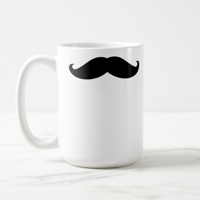 Mug Moustache noire drôle Hipster (Gauche)