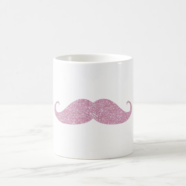 Mug Moustache rose drôle de Bling (Centre)