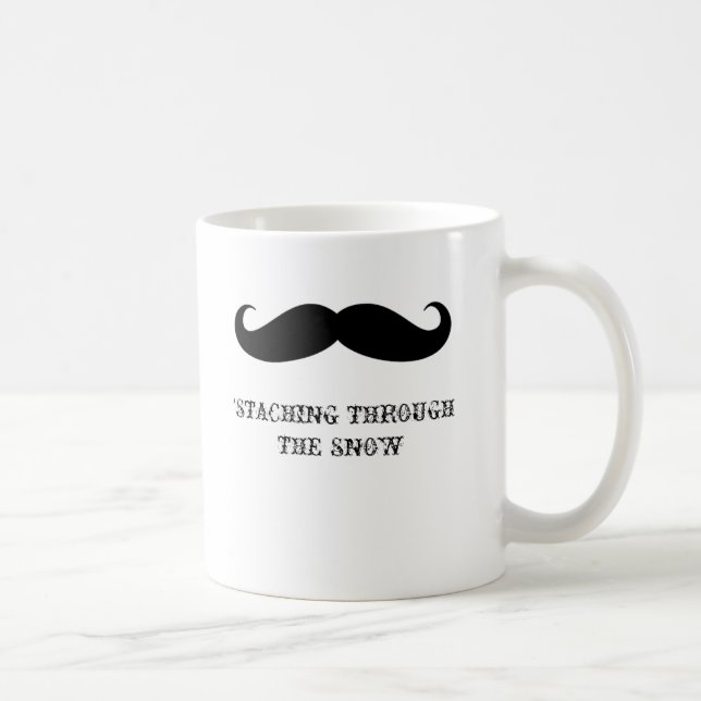 Mug Moustaches drôles de Noël de vacances de moustache (Droite)