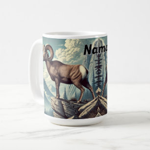 Mug Mouton à cornes personnalisé de la faune de la mon