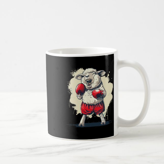 Mug Mouton boxeur avec gants de boxe Kickboxing Drôle  (Droite)