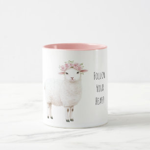 Mug Mouton doux mignon roses florales roses