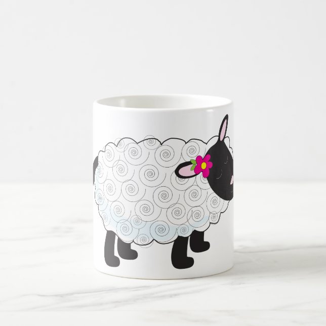 Mug Mouton Noir Avec Laine Blanche (Centre)
