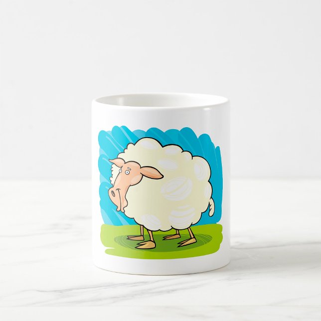 Mug Moutons blancs et duveteux sur l'herbe (Créateur téléchargé)